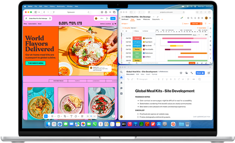 MacBook Air με πολλαπλά apps ανοιχτά